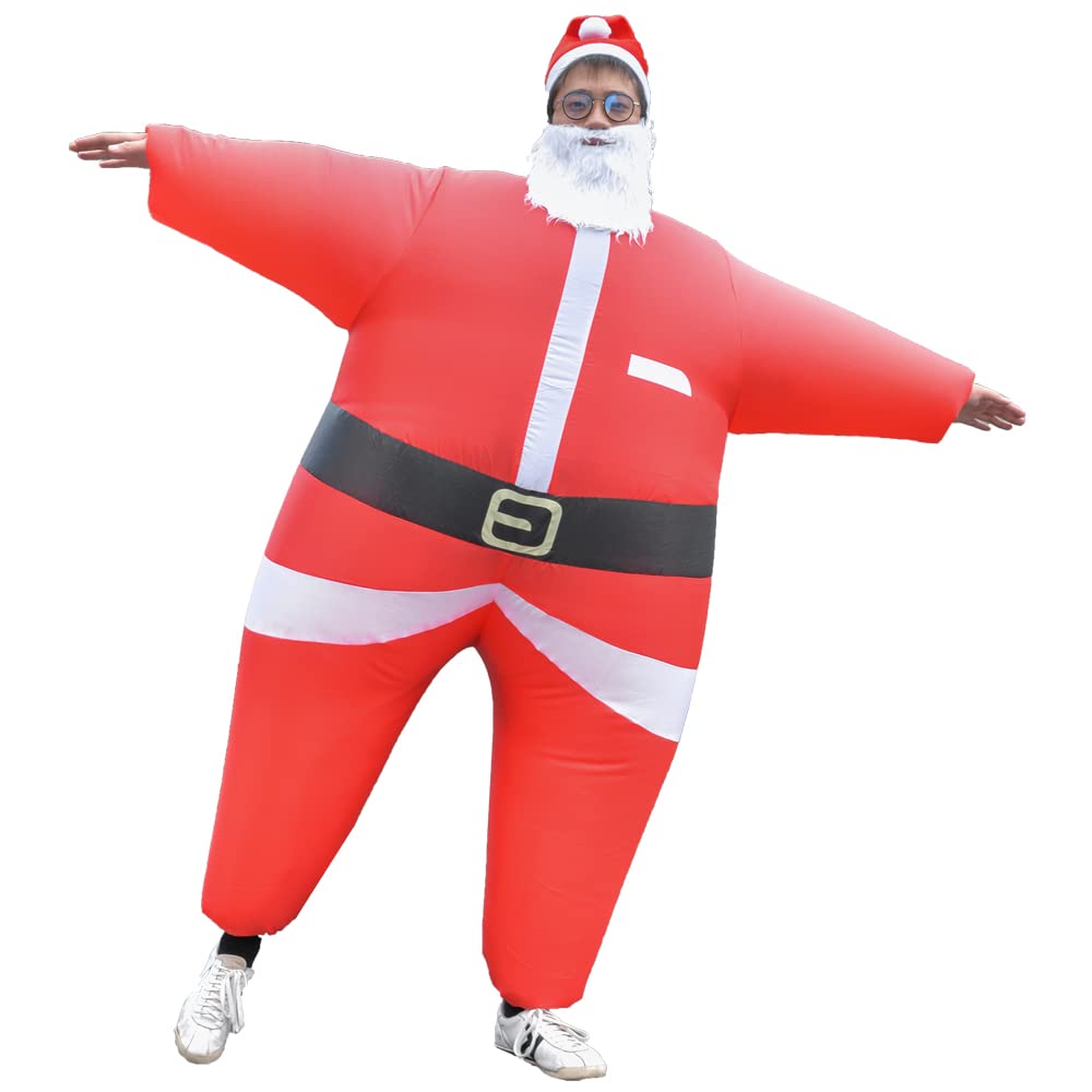 Disfraces inflables de Navidad de Papá Noel para hombres y mujeres adultos para fiestas de vacaciones y carnaval
