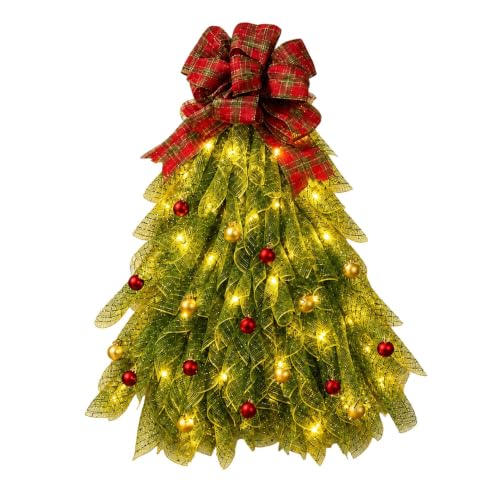 Christmas Wreath with Light Ball Bow Decor Wreath for Front Door - image 2