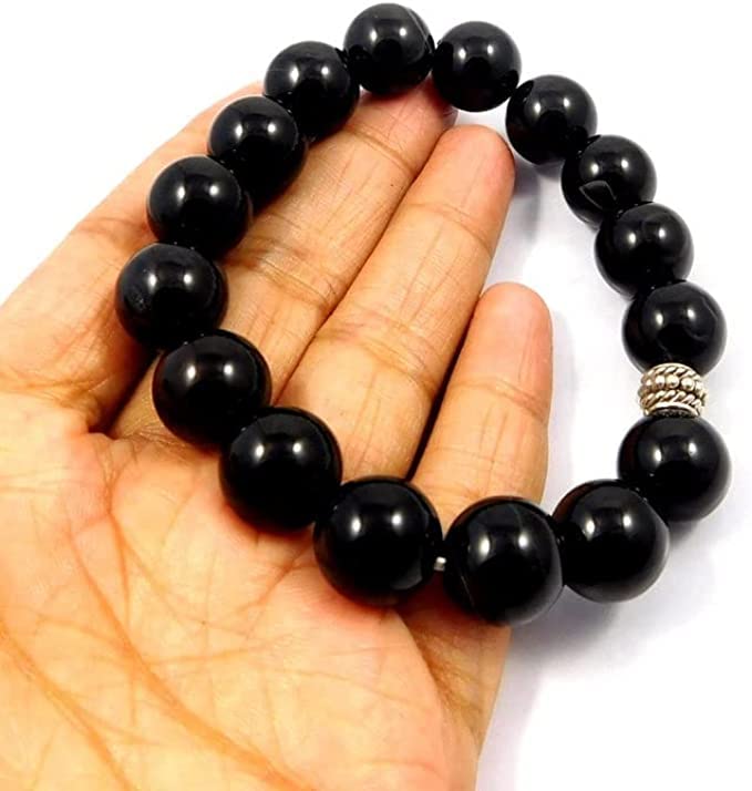 LYGBAOFUL Bracciale in onice Nero, Perline di Pietre preziose Naturali, Rotondo, Elasticizzato di, Glitter rari, Chakra di, Lotto all'Ingrosso, Gioielli Regalo Bracciale 8mm
