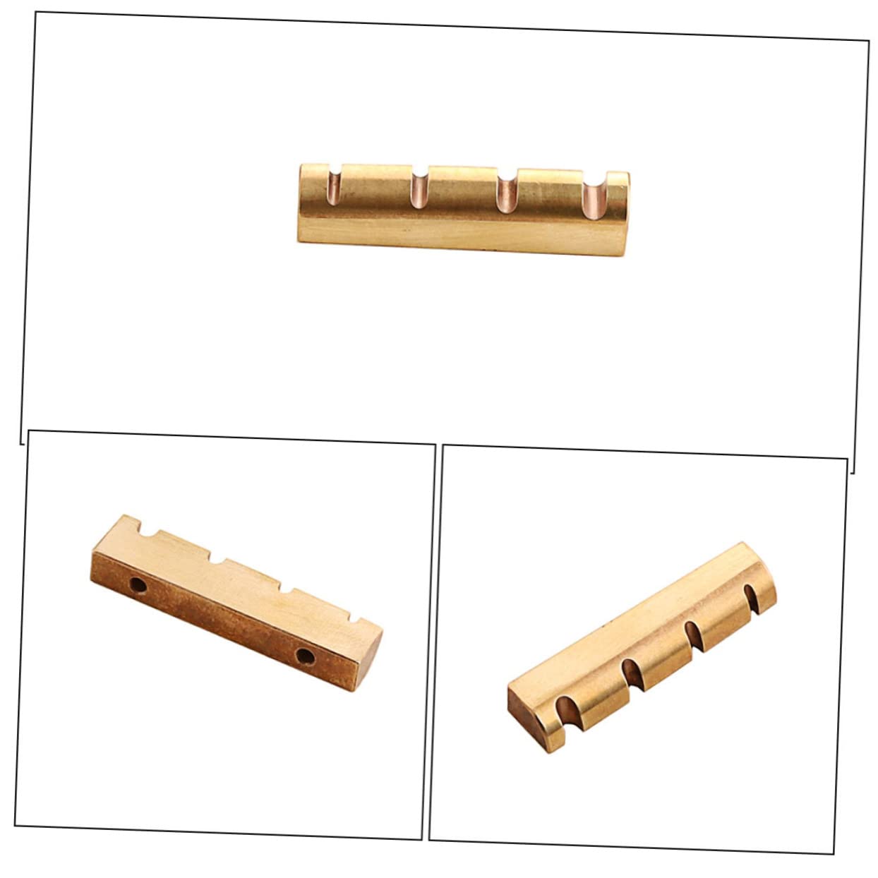 Abaodam 4pezzi Capotasto Professionale Ottone Per Strumenti Corda Accessorio Per Chitarra e Basso Sostituzione Del Nut Per Migliorare Suono e La Stabilità Delle Corde