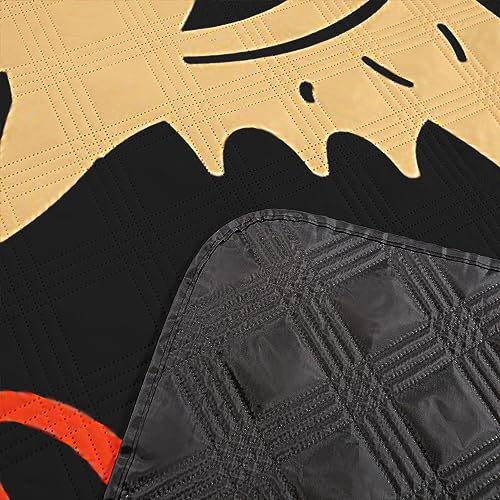 Cobertores de piquenique temáticos de Halloween para crianças, 152,4 cm x 203,2 cm, lanterna de abób