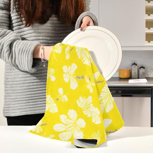 Paños de cocina de hibisco blanco GAIREG de 28x18 pulgadas para decorar y secar 7