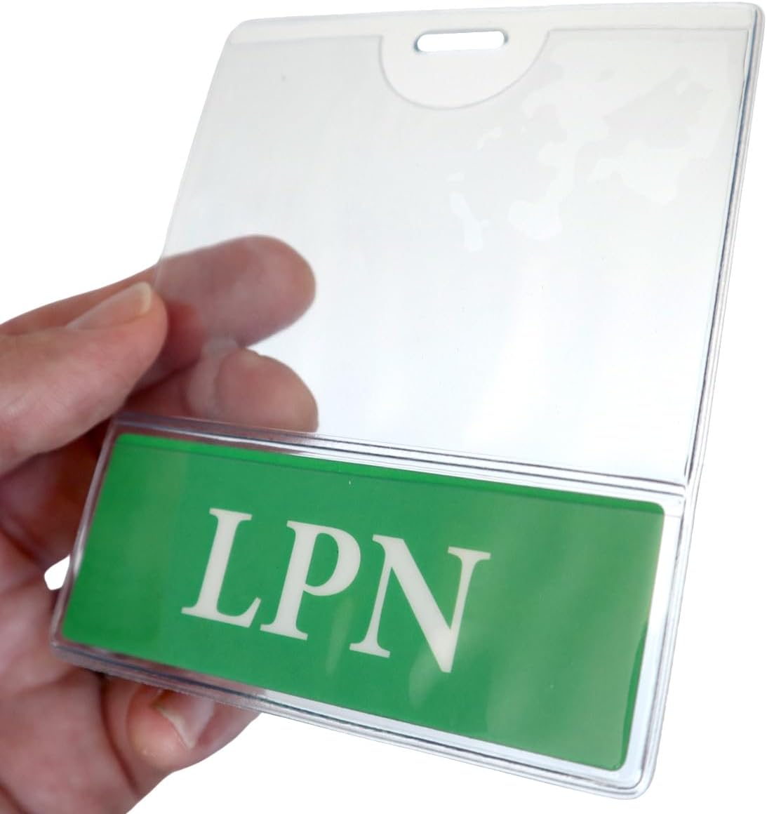 Bulk 20 Pack - LPN BadgeBottom Horizontal LPN Badge Buddy & Badge Holder Combo - Heavy Duty 2 in 1 Badge Bottom I’D Nursing Accessories - Double Sided Clear Sleeve by Specialist ID