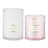LA JOLIE MUSE Large Candles Set 2 Wood Wick Candle Rose Noir Oud Gardenia Ylang Ylang Candle 90 Hours Long Burn Time Each House Warming Gift New Home Candles Gifts Pink White Candle Gift