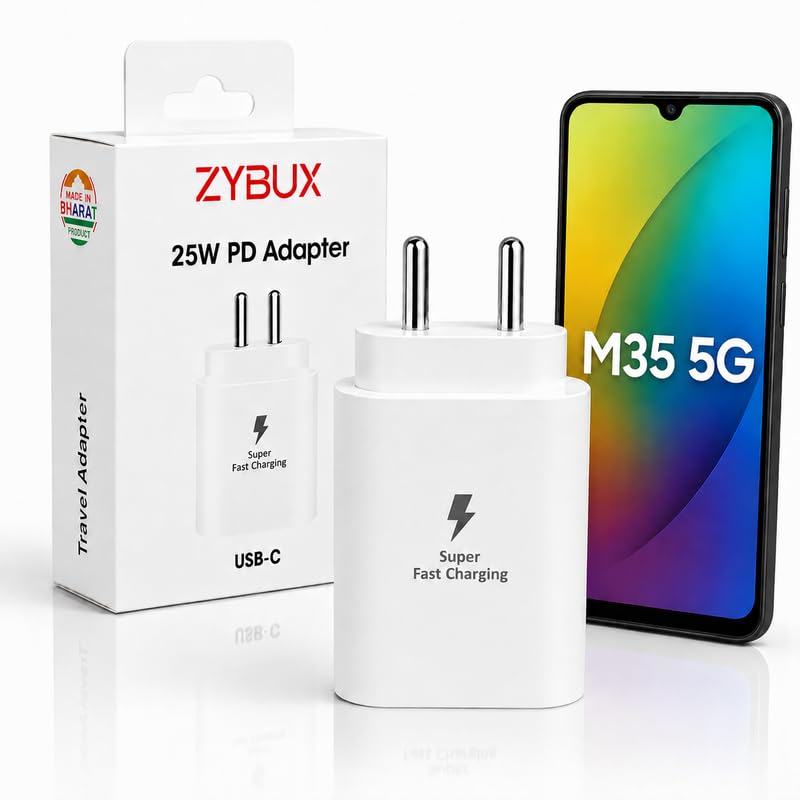 Image of 25W PD USB C Fast Charger Adapter Compatible with Samsung Galaxy A27|A14|A15|A16|A17|A35|A56|A57|M14|M47| F14|F35|F56|F57| 25 Watt Superfast Charging Travel Adaptor for USB C Devices, White