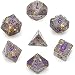 Polyhedral DND Dice Sets Shimmer Gold Foil Dice for Dungeons and Dragons Pathfinder RPG MTG Table Gaming Dice （Gray）