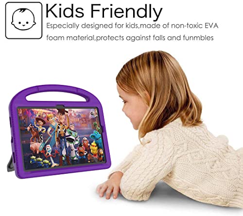 Kids Case for Samsung Galaxy Tab A8 10.5'' 2022, Mansiruyi Lightweight Shockproof Kids Friendly Case with Handle Stand for Galaxy Tablet A8 10.5 Inch (SM-X200/X205/X207) (Purple) - Image 6
