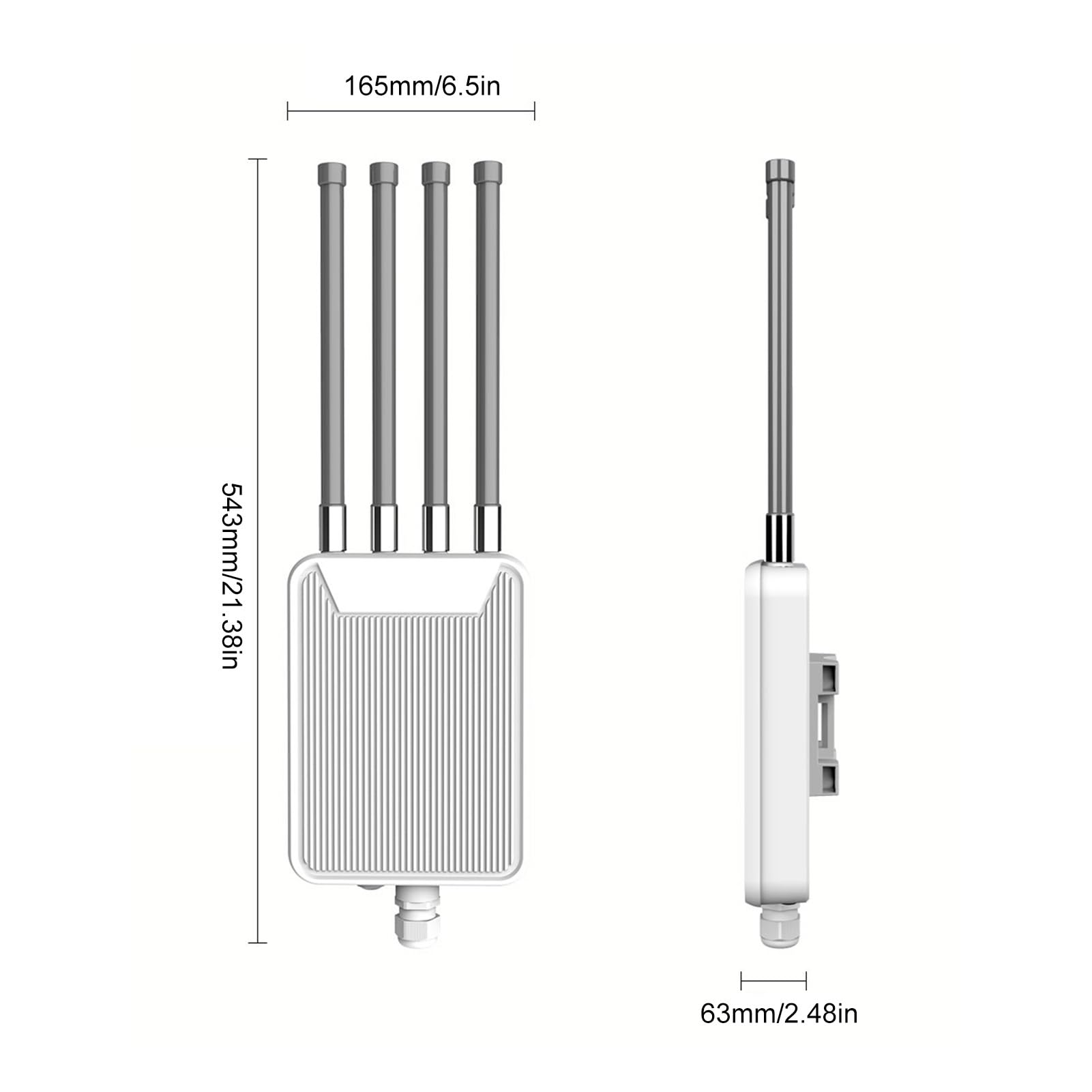 Cuifati Router Wireless da Esterno con 4 Antenne Ad Alto Guadagno da 7dBi, Ripetitore a 5 modalità per Aziende Agricole di Grandi Dimensioni (Spina europea)