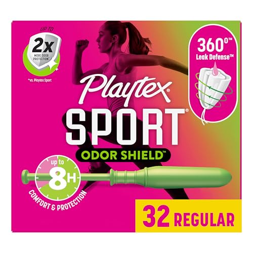 Image of Playtex Sport Odor Shield Tampons, Regular, Fragrance Free, 32 ct