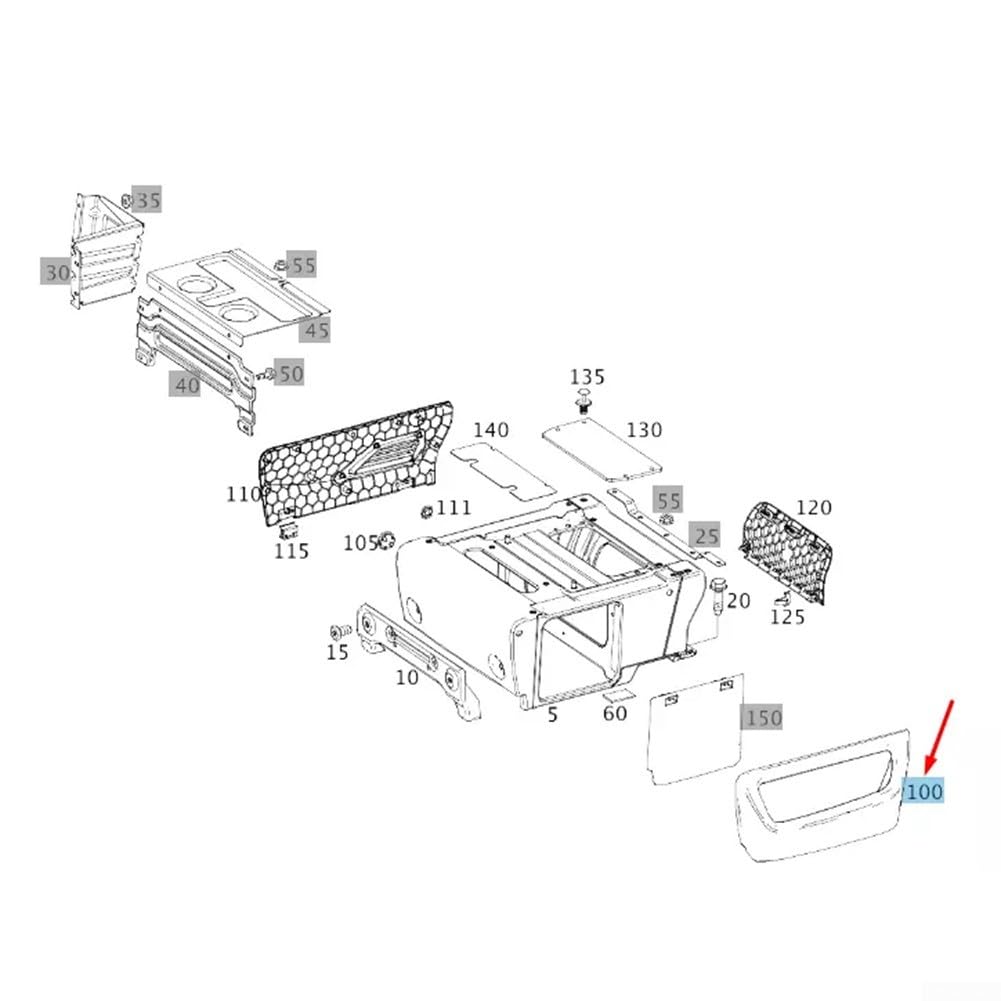Scatola portaoggetti lato destro per Vito W447 2016+, organizer per interni auto, in ABS nero, accessorio per l'organizzazione della cabina