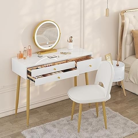 WOLTU LED Mirror Dressing Table Set Cover