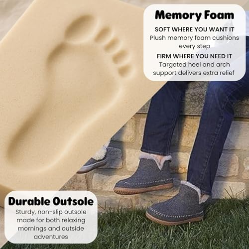 Image of Dearfoams Men's Memory Foam Indoor House Slippers Brixen Ankle Boot House Shoes - Gifts for Men