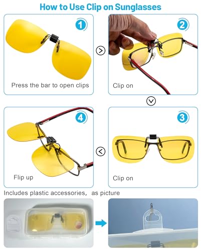 Image of OCCI CHIARI Polarized Flip-up Clip-on Sunglasses for Eyeglasses for Men and Women Outdoor /Driving UV400