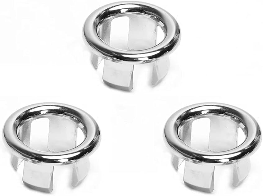 BlingKingdom 3pcs Sink Overflow Ring Hole Round Basin Trim Drain Cap Cover for Kitchen Bathroom