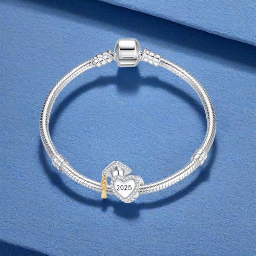 Graduation 2025 2026 Heart Charm Bachelor's Hat Compatible with Pandora Bracelet3