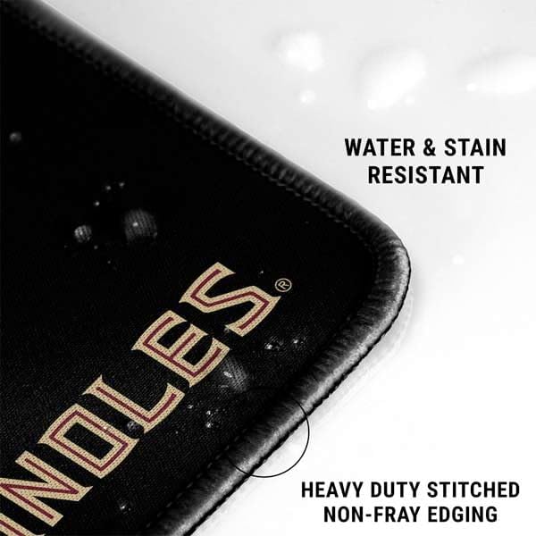Skinit Medium Gaming Mouse Pad - Officially Licensed FSU Seminoles Black Design with Stitched Edges, Waterproof, Non-Slip Rubber Base, Desk Mat for Keyboard & Mouse, 17.7" x 15.75" inches