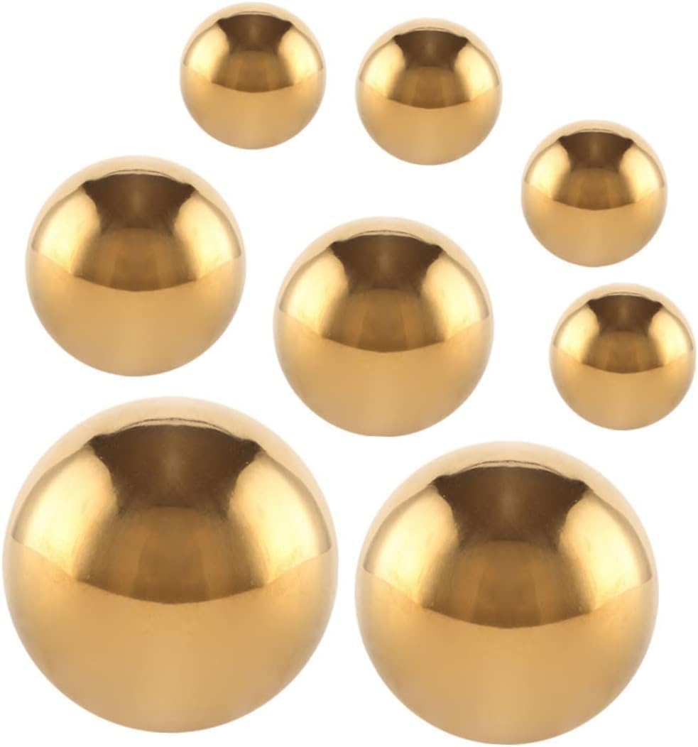 8pcs Gazing Globe Mirror Ball Reflective Mirror Sphere 1970s Party Supplies Garden Spheres Garden Sphere Decoration Outdoor Garden Decor Stainless Steel Golden Ball Bright Light