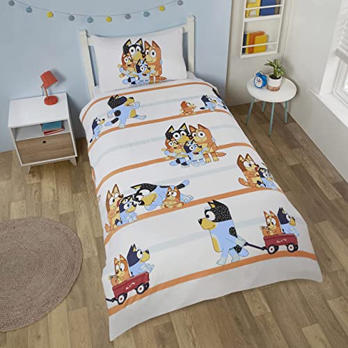 Coco Moon Bluey And Family Parure de lit douce et réversible pour enfants avec housse de couette et taie d'oreiller