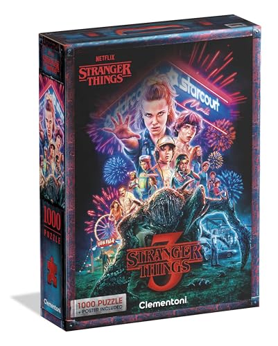 Clementoni – Puzzle 1000 Pezzi per Adulti e Ragazzi, Special Series, Tema Serie TV Netflix Stranger Things, con Poster Incluso, Compact Box, Idea Regalo Uomo e Donna, Made in Italy, 50×70 cm, 39979