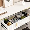 Credenze buffet TemaHome con 3 ante bianco laccato. Mobile in legno rovere con gambe in metallo nero per cucina e soggiorno, misure 83x180x42 cm