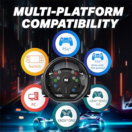 Image of Nitho V23 PRO Gaming Steering Wheel for PC, PS4, PS3, Xbox Series X /S, Xbox One, Switch | 270 Racing Wheel with Pedal Set and Manual Gear Shifter, Zero Dead Zone Drive Simulator for Driving Games