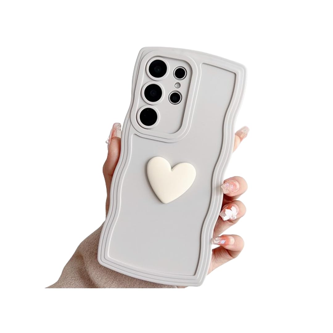 Case for Samsung Galaxy A54-5G - Wavy Frame Shell Korean Style Cute Love Pattern Mobile Phone Case Popular Fashionable Simple Silicone Phone Case Shockproof Ultra-thin Cushioning Cell Phone