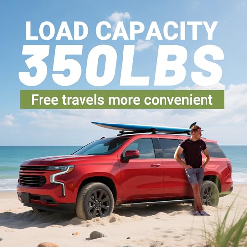 350 LBS Roof Rack Cross Bars Compatible with Chevy Tahoe 2021-2025, Chevrolet Suburban, GMC Yukon XL, Cadillac Escalade ESV Lockable Aluminum Rails Rooftop Bike Snowboard Skiboard Luggage Carrier - Image 3