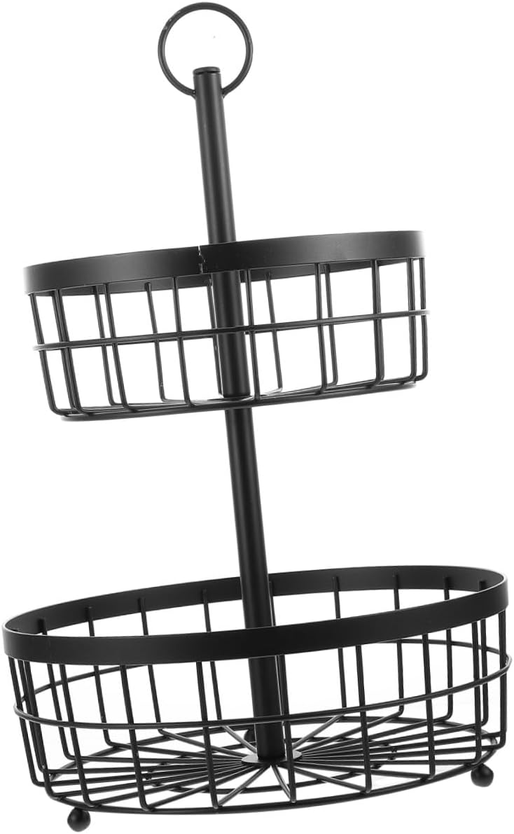 SOLUSTRE Metal Fruit Basket Stylish Countertop Storage for Fruits Vegetables Wire Design for Kitchen Organization and Snack Display