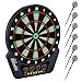Veeboto Dartscheibe Elektronisch E-Dartscheibe Klassische Dart Kabinett mit 4 LCD-Anzeige und 6 Dartpfeilen 27 Spielen und 243 Spieloptionen Elektronische Dartschrank Electronic Dartboard