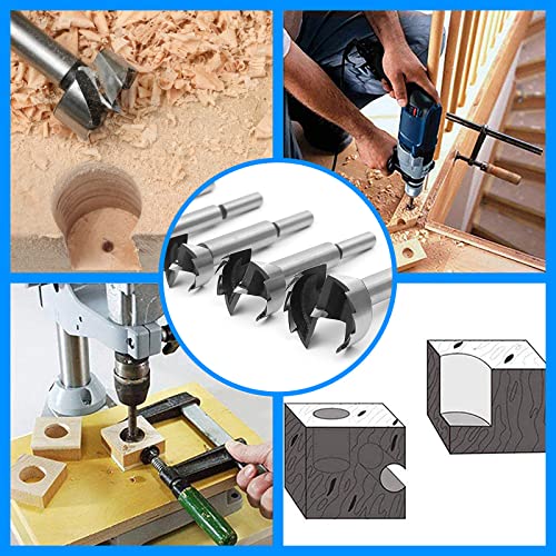 Forstner Bit Set, Forstner Drill Bits For Wood, 6 Pcs Sizes 3/4" - 1-1/2" Wood Drilling Cabinet Hinge Hole Saw Cutter Tool Kits, Ideal For Fine Woodworking On Hard Woods Plywood And Plastic #TOP3