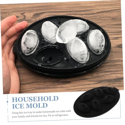 Molde para Hielo de Silicona Negro en Forma de Rugby miniatura 6