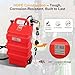 FMCNMech 16 Gallon Portable Fuel Caddy with 12V Electric Pump, Forward & Reverse Fuel Transfer Tank for Gasoline, Diesel, and Kerosene, HDPE Fuel Tank with Wheels for Lawn Tractors, Boats, ATVs, and Garage Use