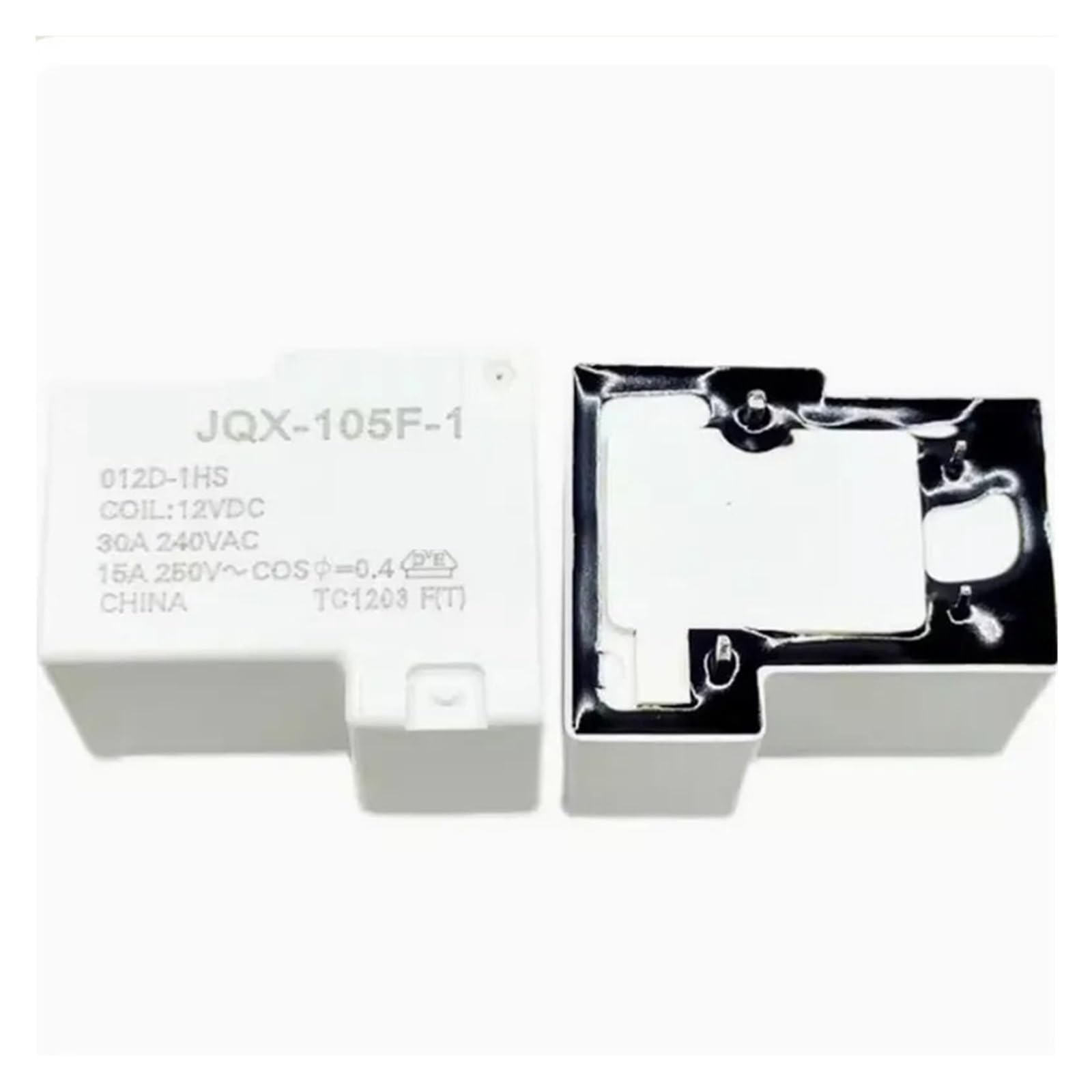Relay HF-JQX-105F-1 012D-1HS 12V DC 30A 4 pin pour circuit imprimé Lot de 10 pièces