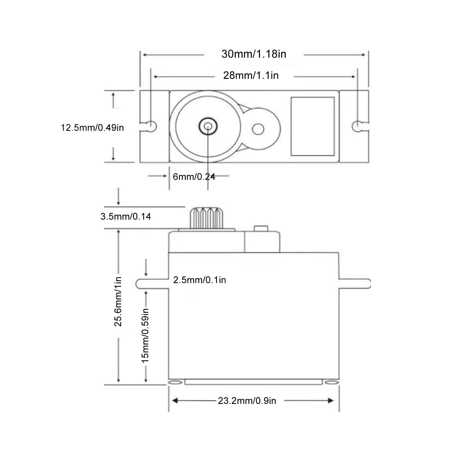 VGEBY Servo RC, Servo Impermeabile Sterzo a Ingranaggi in Metallo a 3 Fili Adatto per 1/18 4M