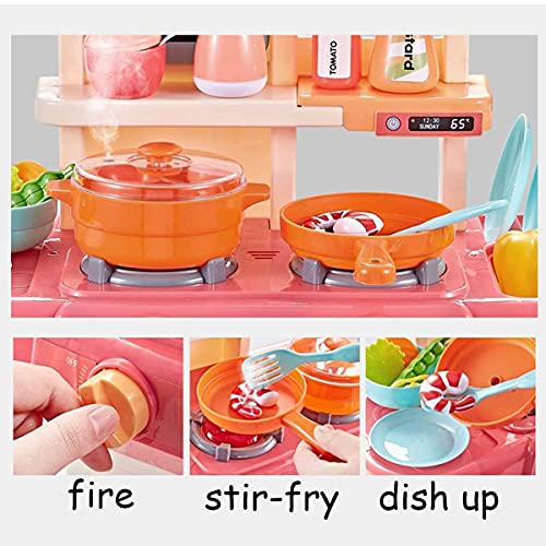 Image of LONGMIRE Plastic 42 Pcs Big Size Kitchen Playset | Musical & Light Kitchen Set Toy for Kids with Sound and Accessories Set for 4 Year Old (36 Pcs Kitchen Set)