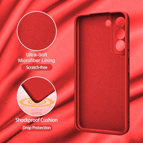 Image of Back Cover for Samsung Galaxy S22 5G | Full Camera Protection | Premium Liquid Silicon Case | Flexible Bumper Case for Samsung Galaxy S22 5G (Red)