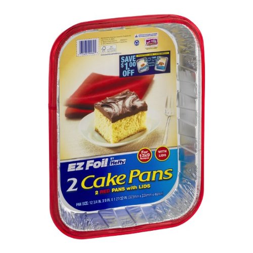 Ez Bake Pan W/Cover Size 2 Ct Hefty Ez Foil Party Colors Cake Pans With Covers 13'' X 9'' X 2'' #TOP1