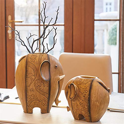 Olifant Hars Vaas Woonkamer Eettafel Tv Teller Oppervlak Vaas Simulatie Bloem Gedroogde Bloem Decoratie Vaas Woondecoratie 26x20x16 Cm, 19x17x14 Cm, 2 Stks - Afbeelding 3