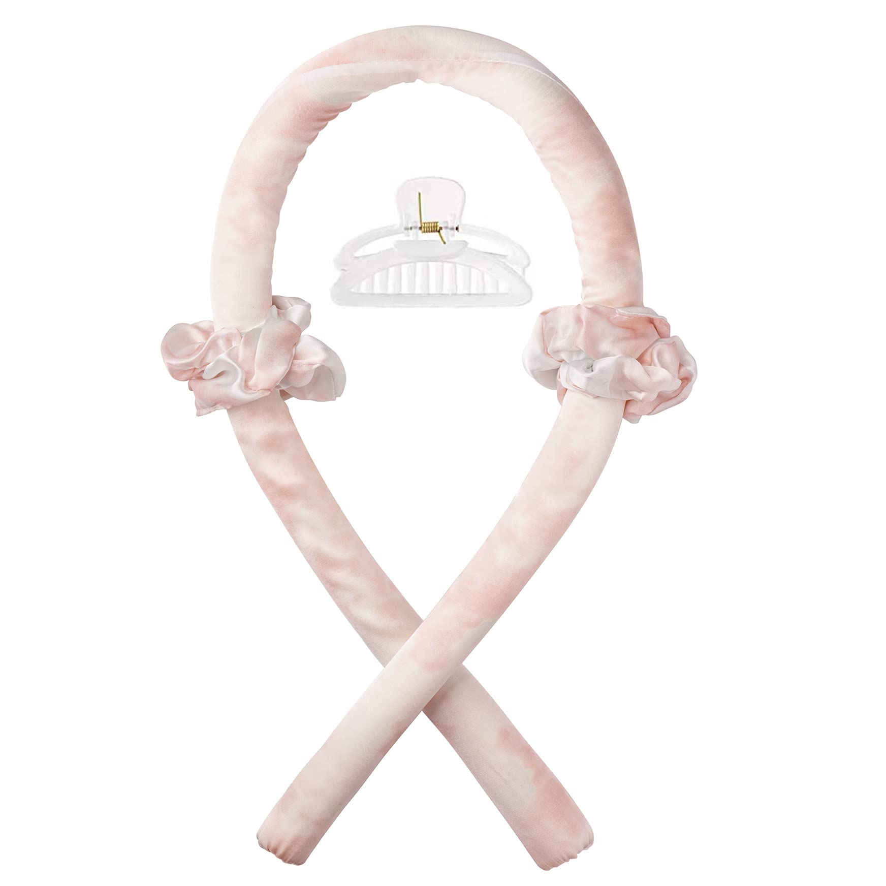 CORATED Curling Rod Headband, No Heat Curlers to Sleep In, Silk Ribbon for Long Hair, Champagne Colour