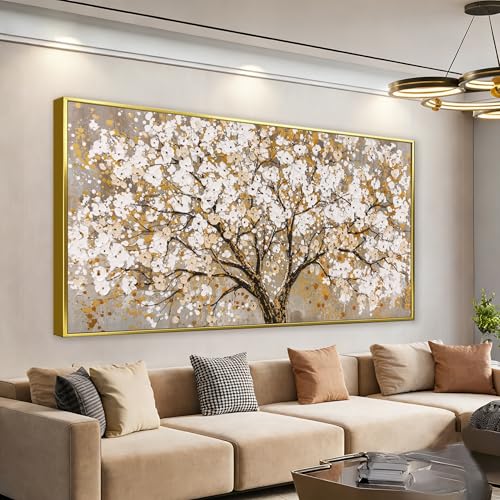 Large Gold Framed Wall Art Print Gold Abstract Tree Of