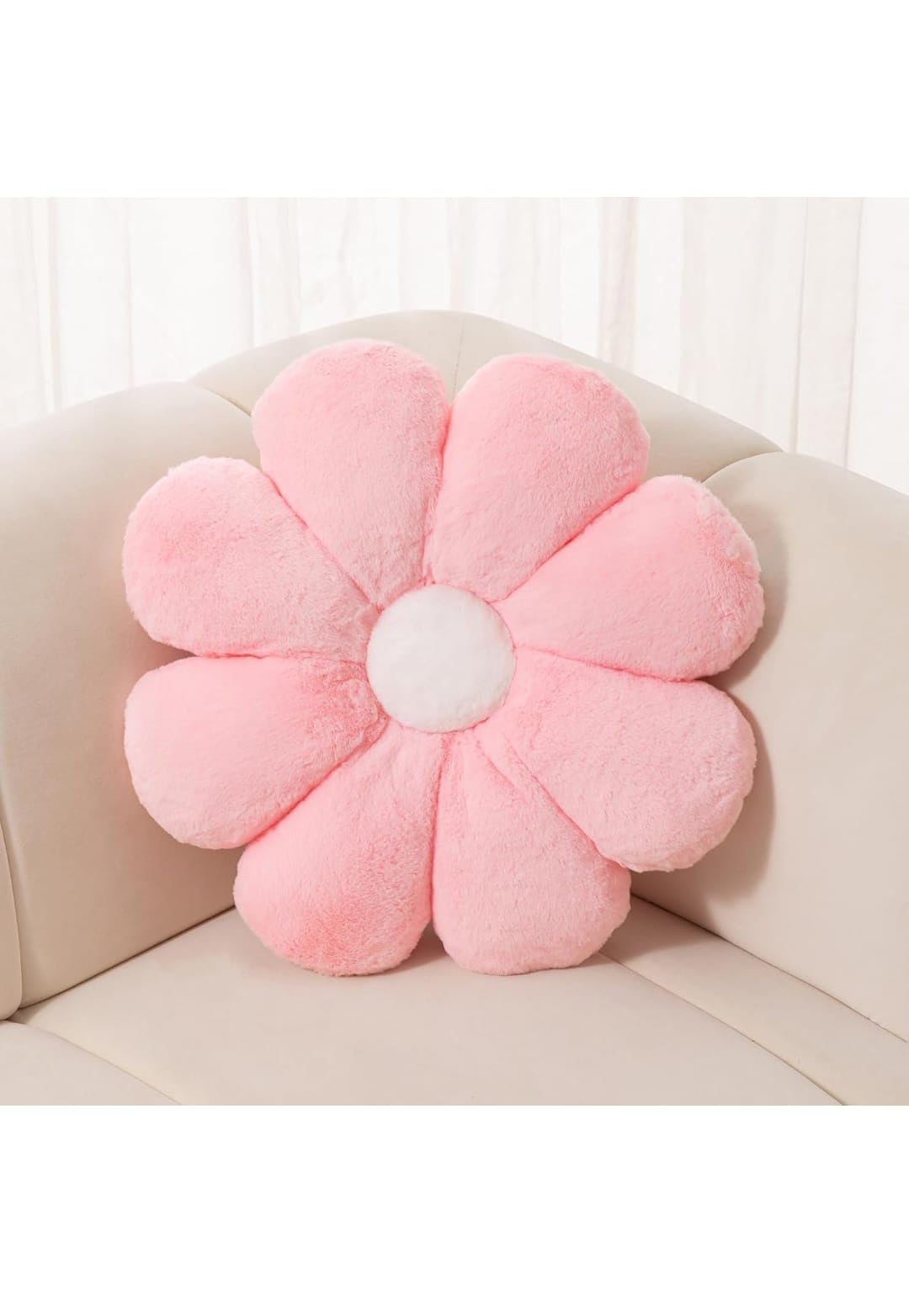 Flower Shape Plush Cushion Pillow for Sofa, Bed & Kids Room | Super Soft Velvet Decorative Throw Pillow | Cute Daisy Floor Cushion-image-20