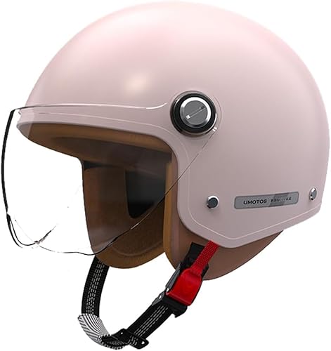 Casco de motocicleta de cara abierta para hombres y mujeres jóvenes, casco para ciclomotor, casco vintage Vespa Cruiser 34 con visera aprobado por