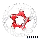 DJC Bike Brake Disc Rotor MTB Floating Brake Disc 140mm 160mm 180mm 203mm with 6 bolts Road Bike MTB BMX Steel Aluminum Brake Disc iiipro (2# red, 160mm)