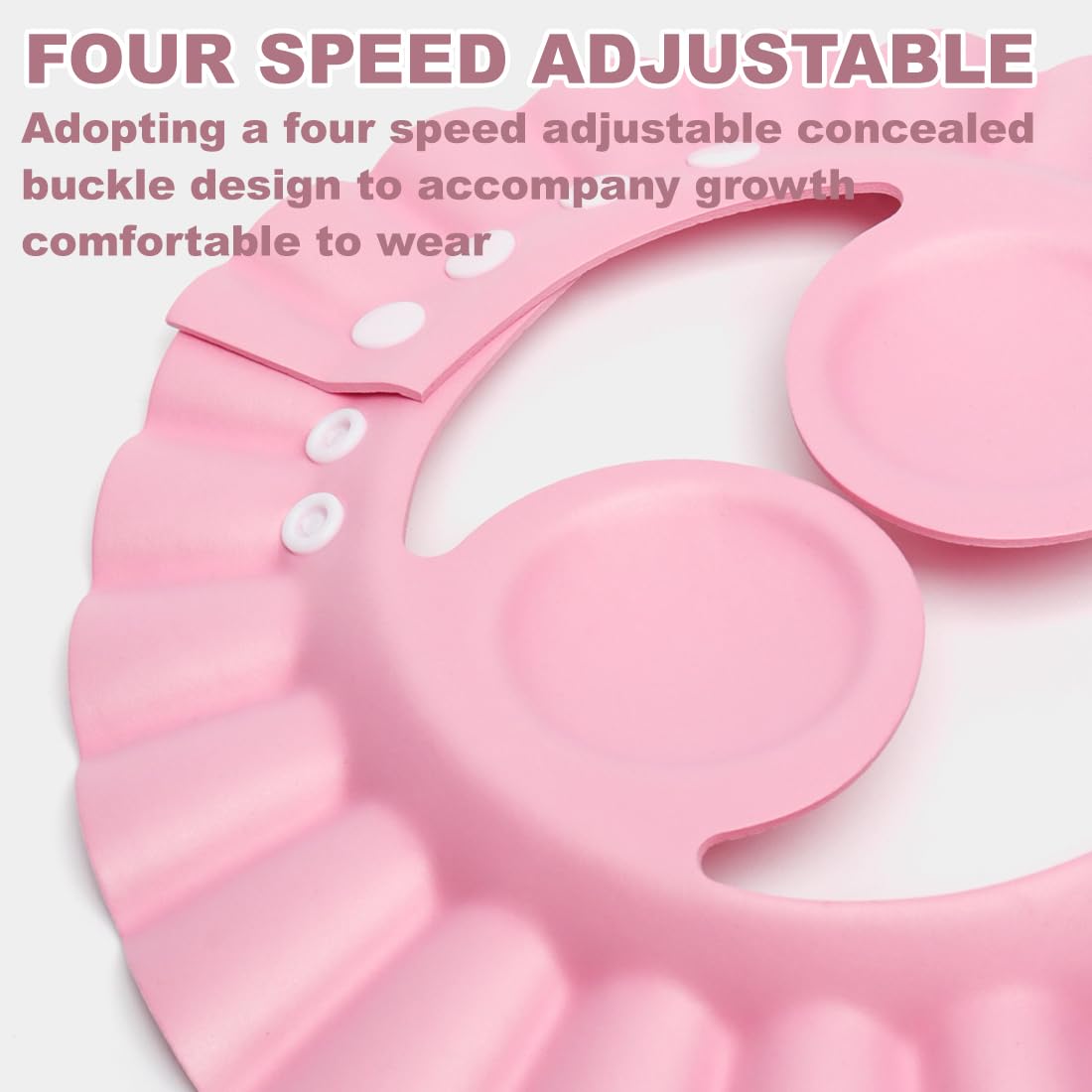 2 Pezzi Cappello Doccia Bambini, Visiera Doccia Bambini, Bambini Regolabile Doccia Cap per Protezione per Gli Occhi Impermeabile, Rosa