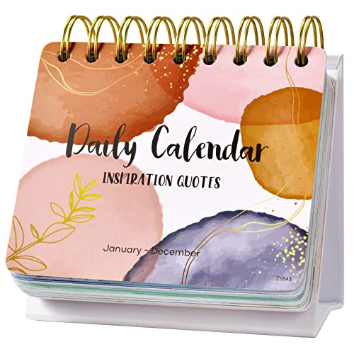 Motivational & Inspirational Perpetual Daily Calendar - Planners Undated Perpetual Desk Calendar/Inspirational Standing Flip Calendar - Page a Day - (5.5' x 4.8') - Positive Daily