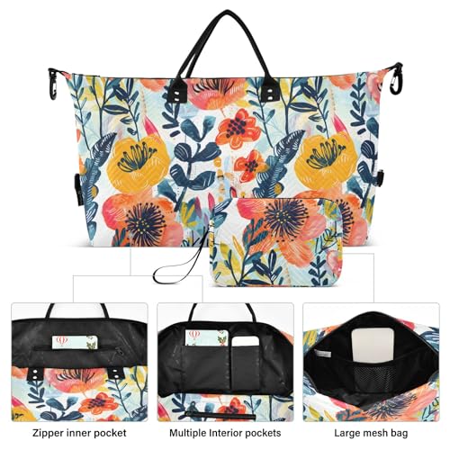 senya Weekender Bags Travel Duffel Gym Bag Fabric Print Illustrations Carry on Overnight Tote Bag with Toiletry Bag for Airplane Travel Trip Gym Yoga, g366812432p1006c1071s24422