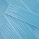 Lovdeco Blue Water Wave Glass Subway Tile, Glass for Bathroom Kitchen Backsplash Wall, 3 x 12 Inch, 4 Sq.Ft.