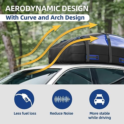 Image of Asinking Car Rooftop Cargo Carrier Bag 20 Cubic Feet, 100% Waterproof Roof Bag Top Luggage Carrier for Any Vehicles with /without Rack Cross Bar, Includes Anti-Slip Mat +4 Door Hooks +Storage Bag +Lock