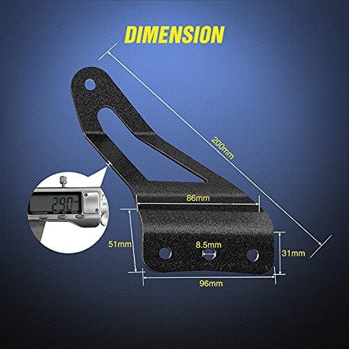 Image of Nilight 2PCS 50 inch Curved LED Light Bar Bracket at Upper Windshield Roof Cab for 07-13 Chevy Silverado Suburban Avalanche Tahoe & GMC Yukon Sierra, 2 Years Warranty