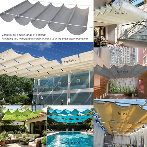 Voile d'ombrage imperméable 260 x 750 cm pour protection solaire - 8